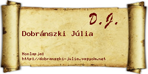 Dobránszki Júlia névjegykártya
