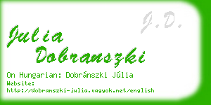 julia dobranszki business card